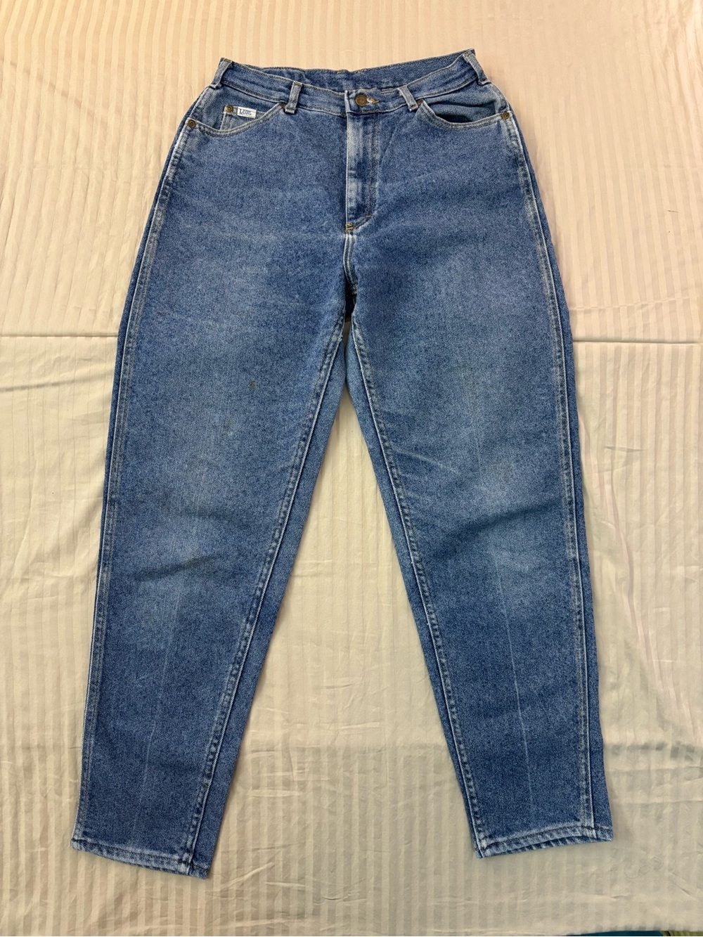 Vintage Lee Blue Jeans Made In USA Women Size 14 Western Mom 80s 90s High Wasted